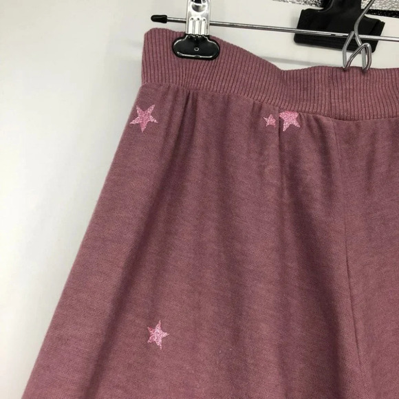 CHASER Women's Star & Paint Splatter Joggers In Glam Mauve pink - Picture 12 of 16